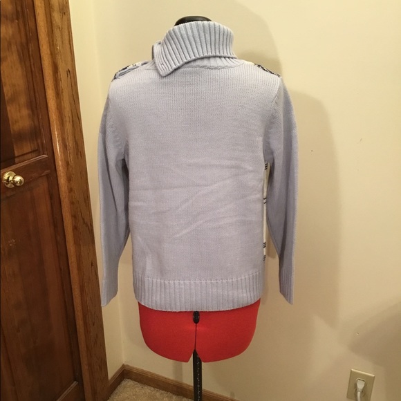Liz Claiborne button up turtleneck sweater, size SP, - Picture 2 of 4